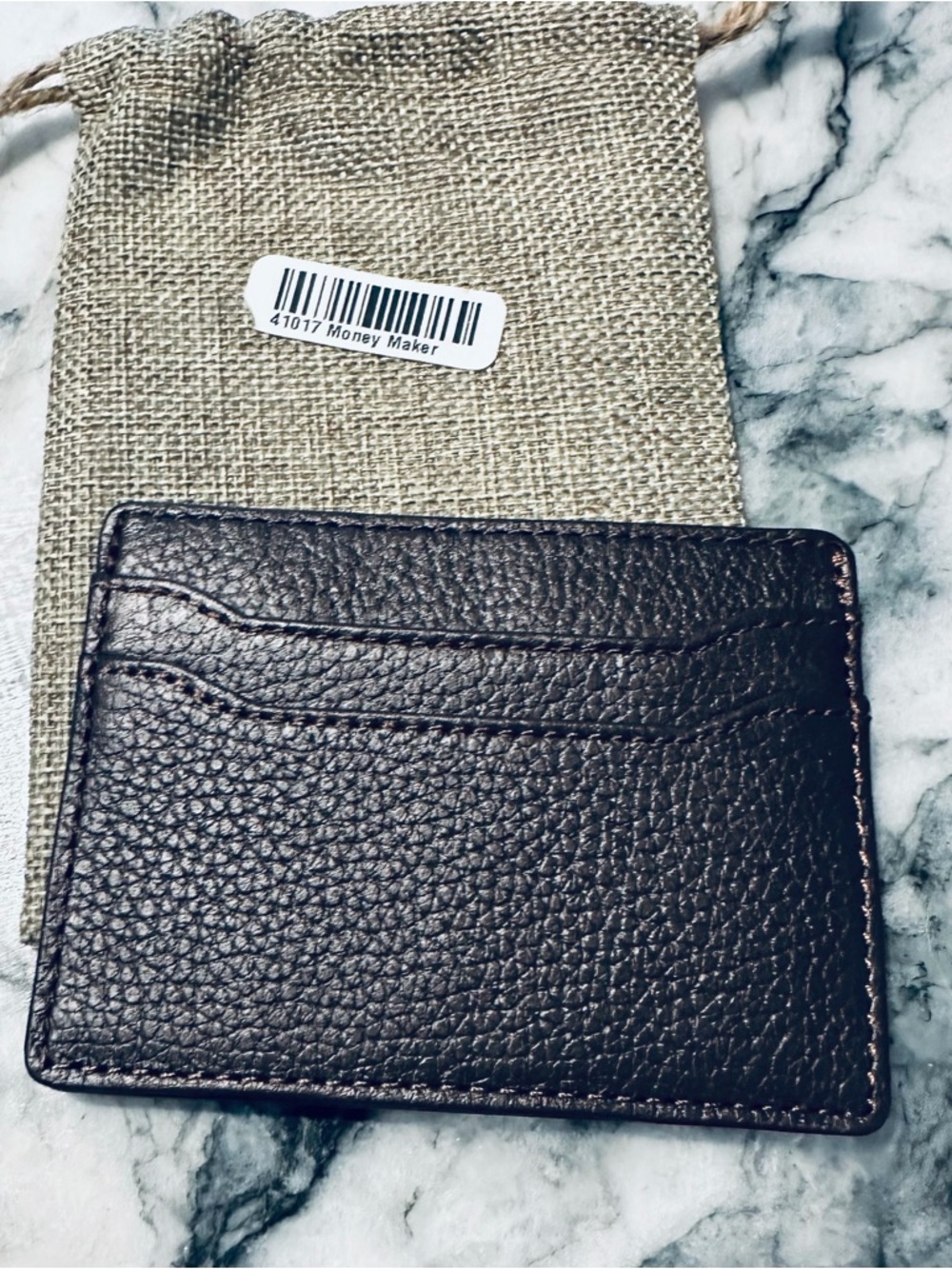 Premier Designs Genuine Leather wallet Credit Card Holder Brown NWT